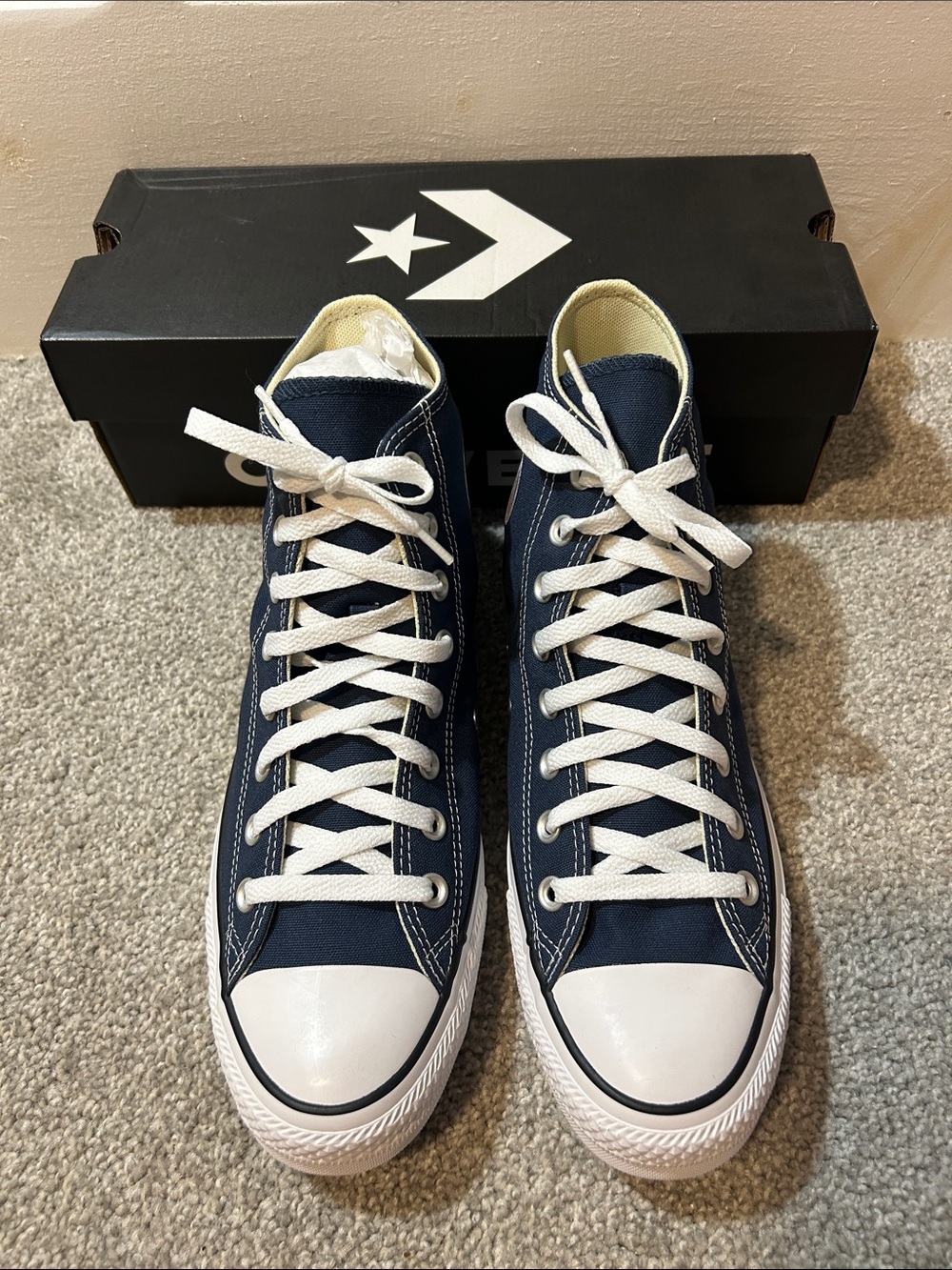 Converse All Star High Top Sneakers in Navy and White